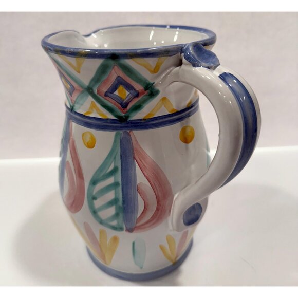 Majolica Pitcher Vase  | Made In Italy Italian | Hand Painted Paster CBB Pottery - Picture 2 of 9